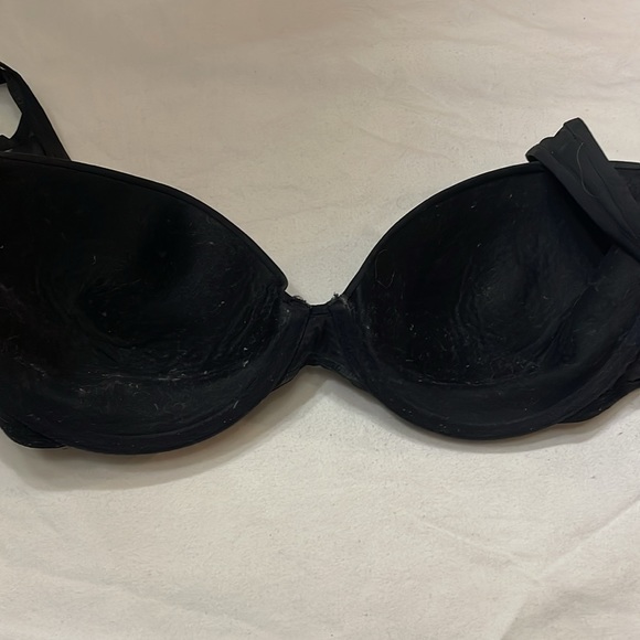 LE MYSTÈRE Sheer Illusion Plunge T-Shirt Black Bra  36DDD/F - Picture 7 of 10